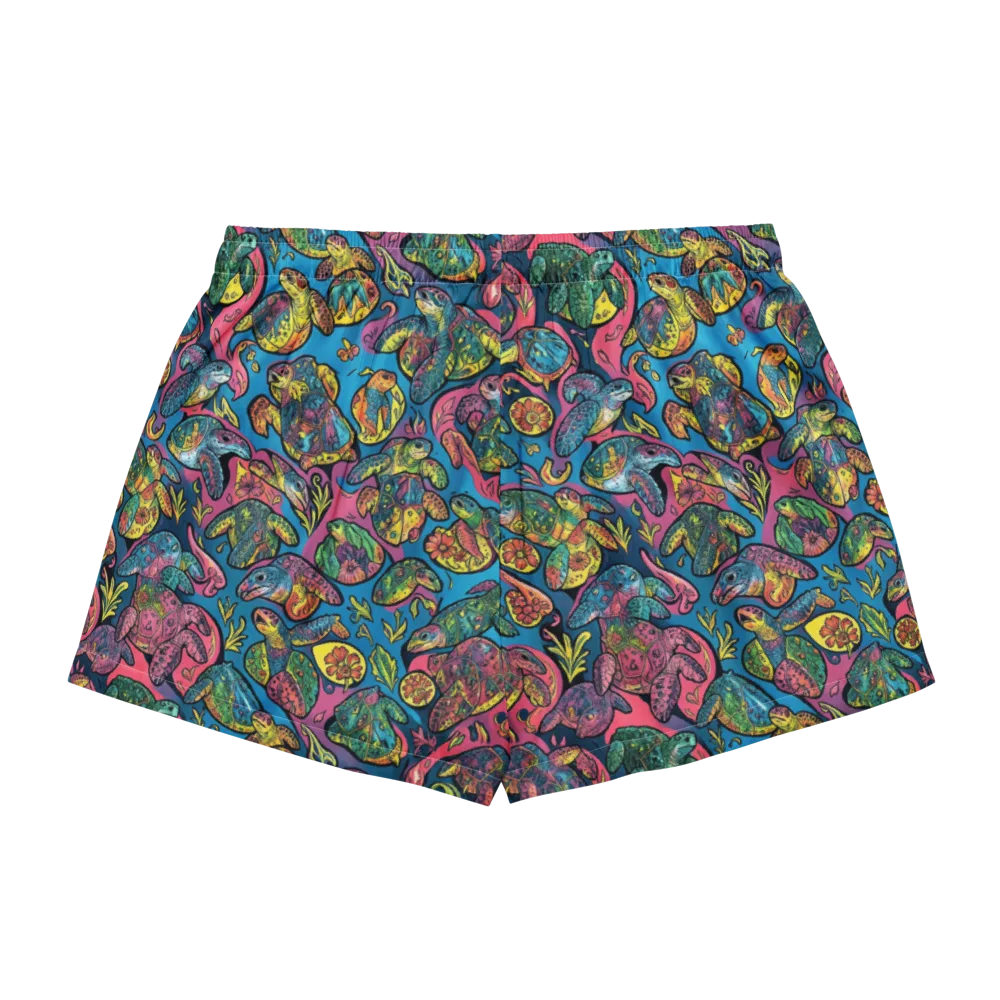 Coral Carousel on Women's Pajama Shorts — Back
