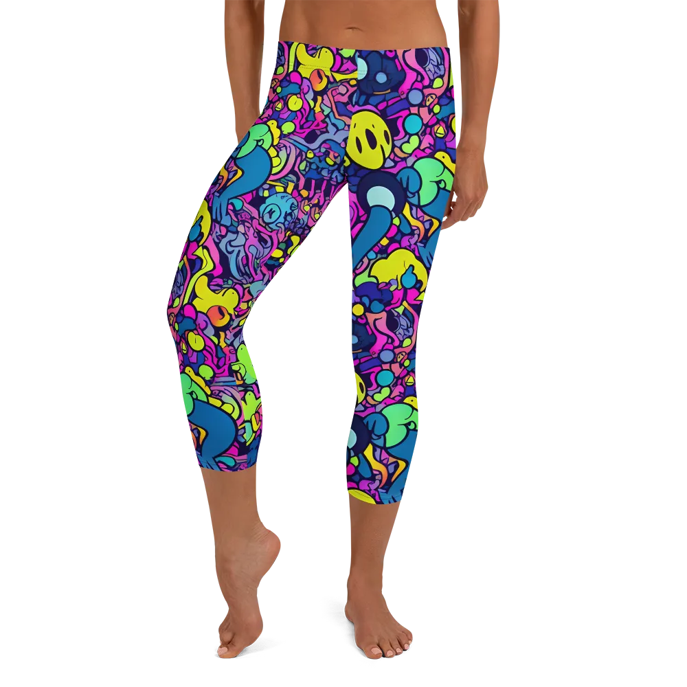 Electric Oddity on Capri Leggings — Front