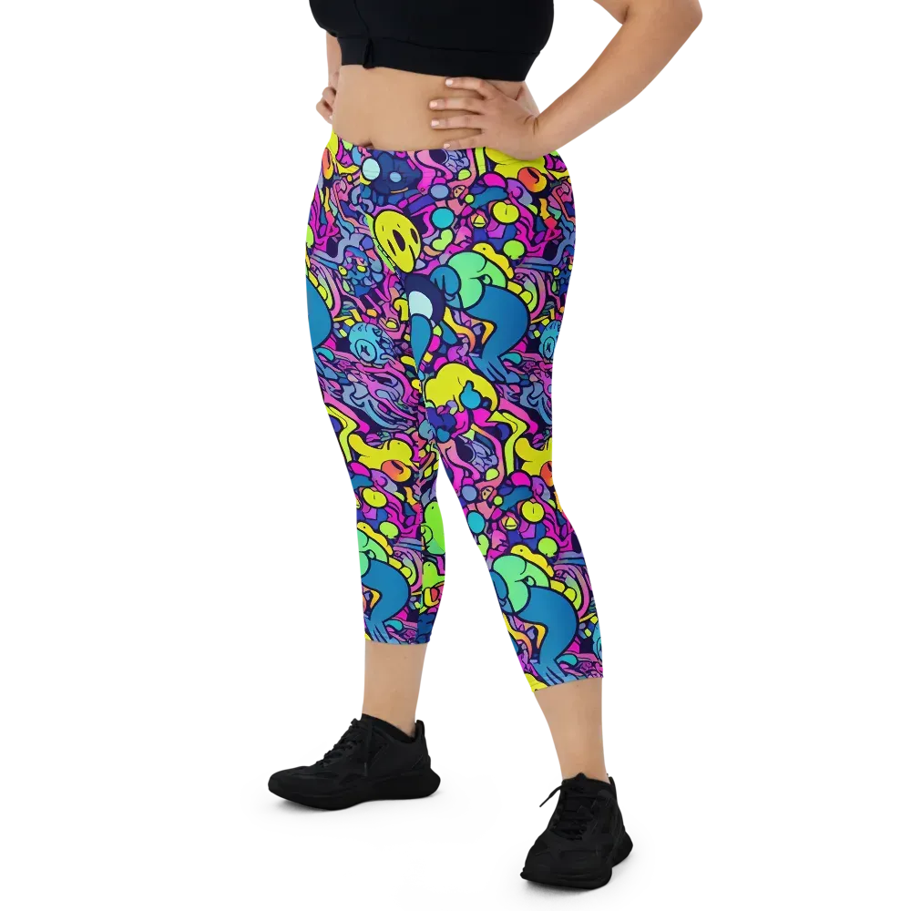 Electric Oddity on Capri Leggings — Front