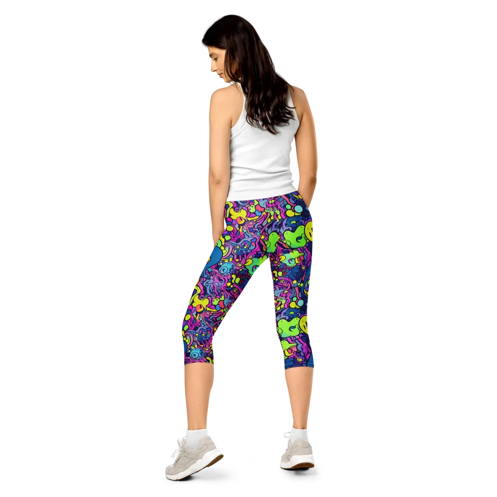 Electric Oddity on Capri Leggings — Back