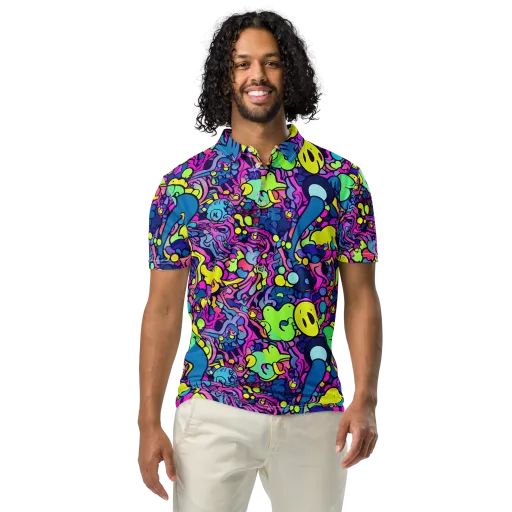 Electric Oddity on a Men's Slim Fit Polo Shirt