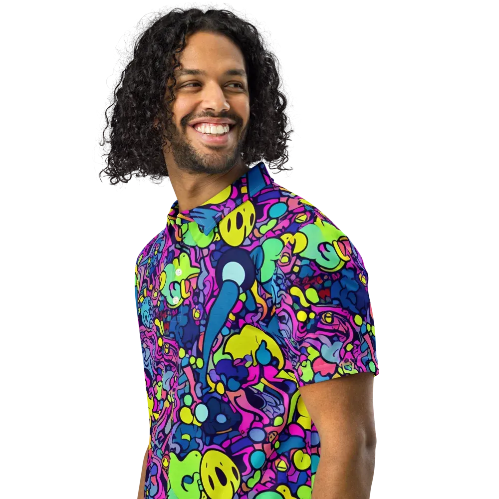 Electric Oddity on Men's Slim Fit Polo Shirt — Left Front