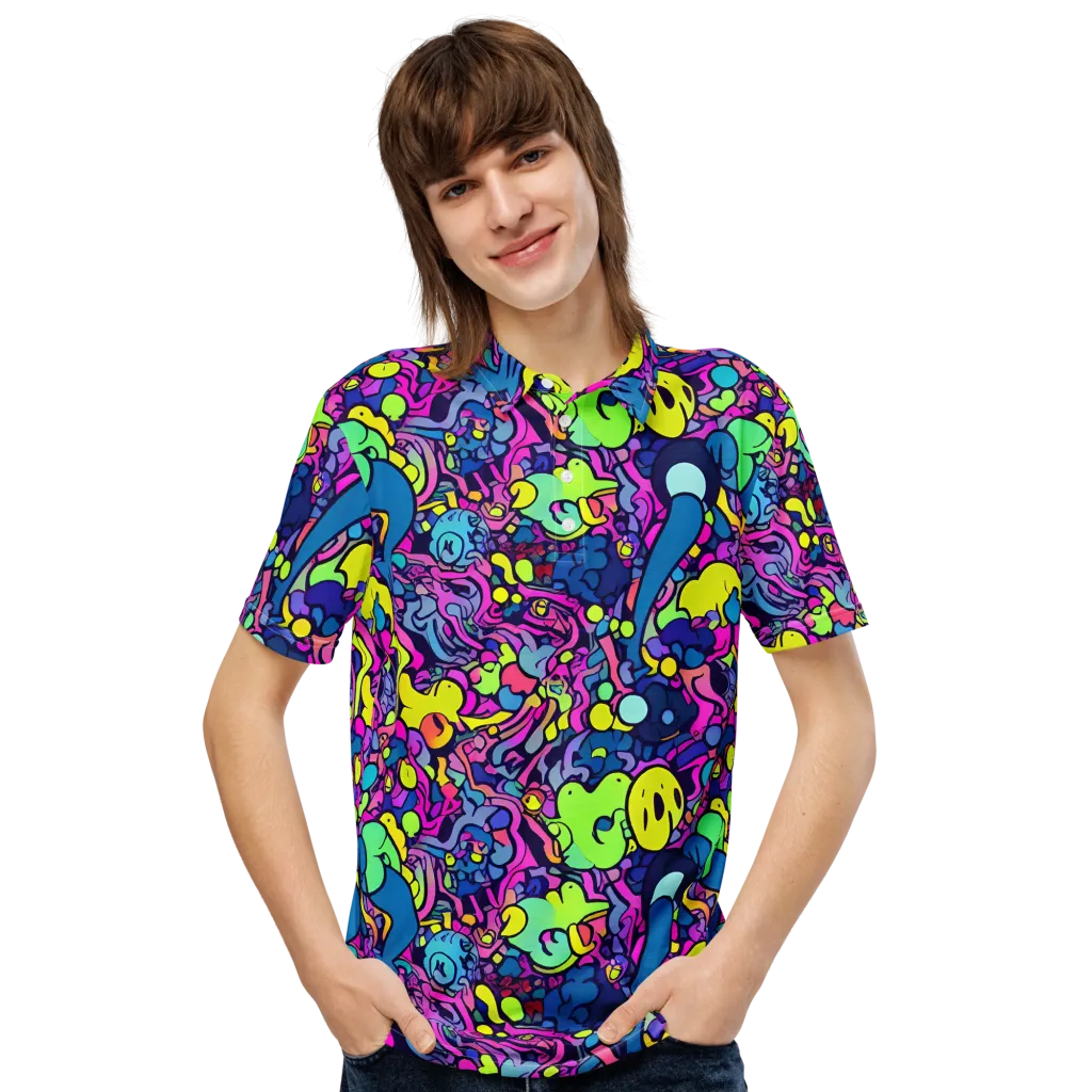 Electric Oddity on Men's Slim Fit Polo Shirt — Front