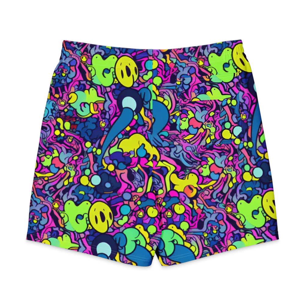 Electric Oddity on Men's Board Shorts — Back