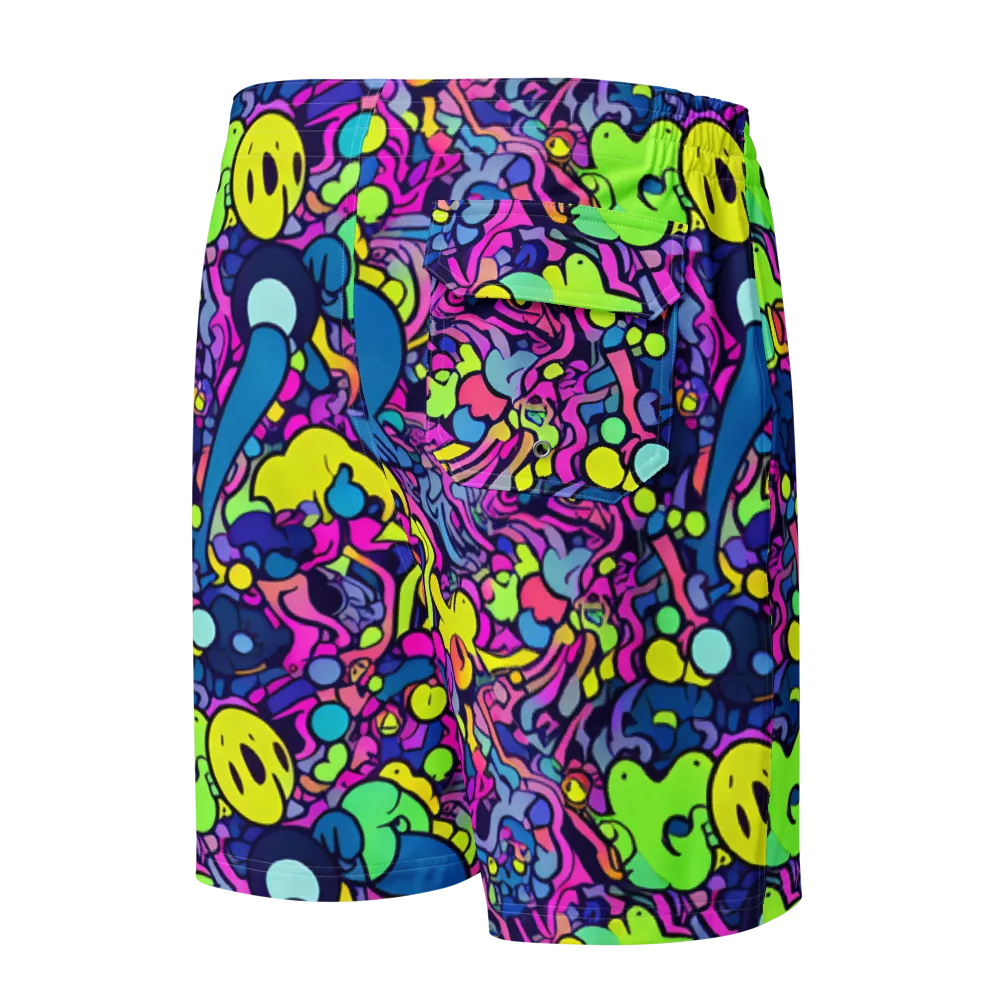 Electric Oddity on Men's Board Shorts — Back