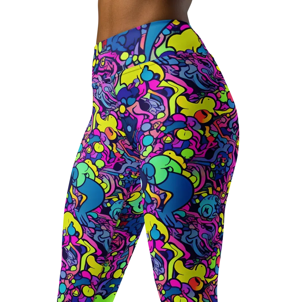 Electric Oddity on Yoga Leggings — Left Front