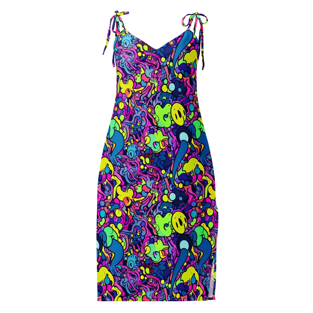 Electric Oddity on Slip Dress — Front