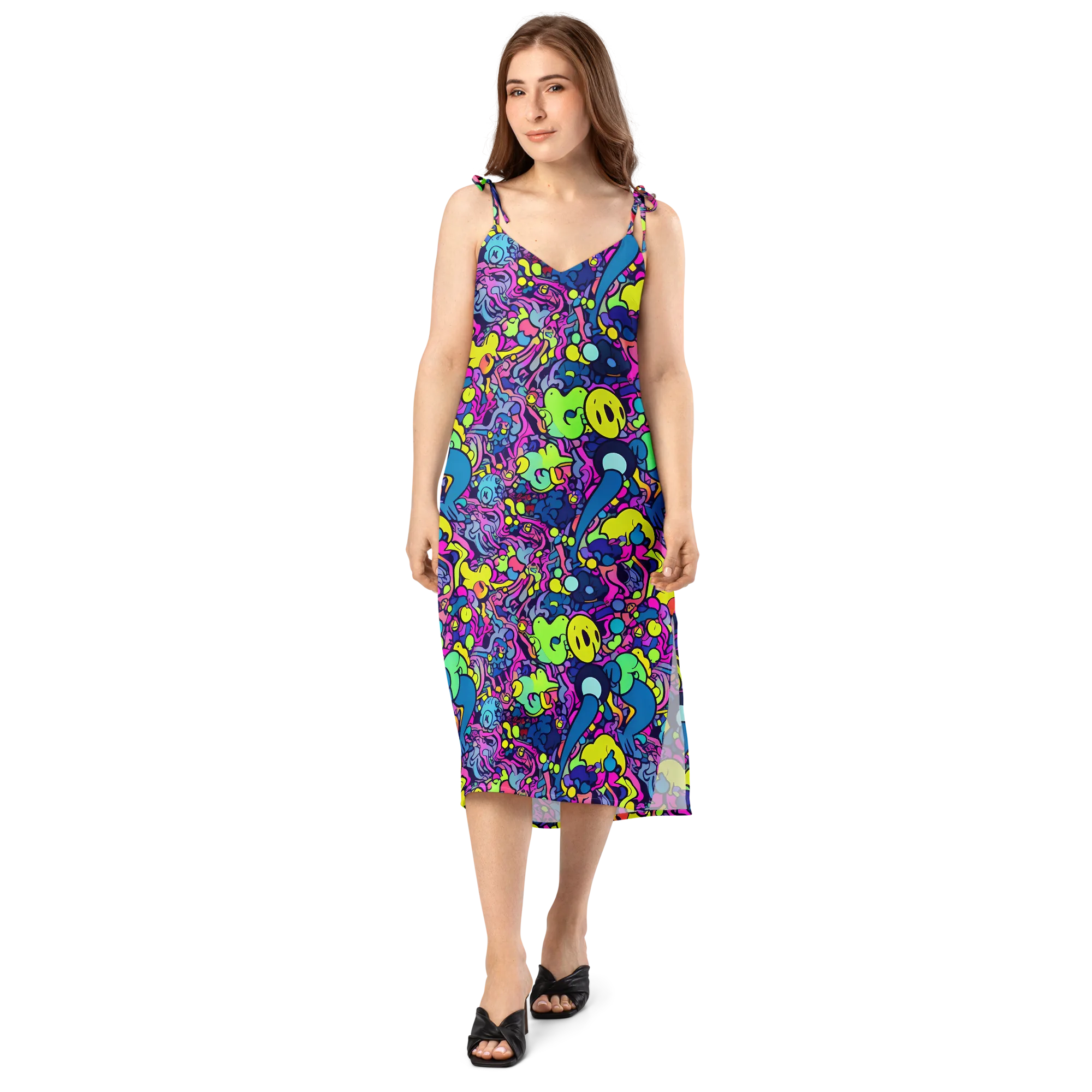 Electric Oddity on Slip Dress — Front
