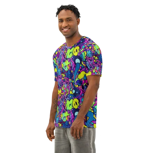 Electric Oddity on a Men's Cotton Crew Neck T-Shirt