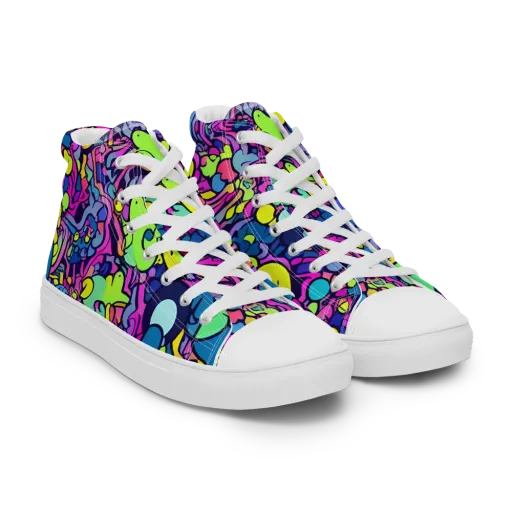 Electric Oddity on a Men's High Top Canvas Shoes