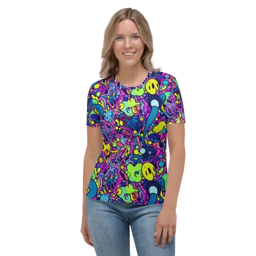 Electric Oddity on a Women's Crew Neck T-Shirt
