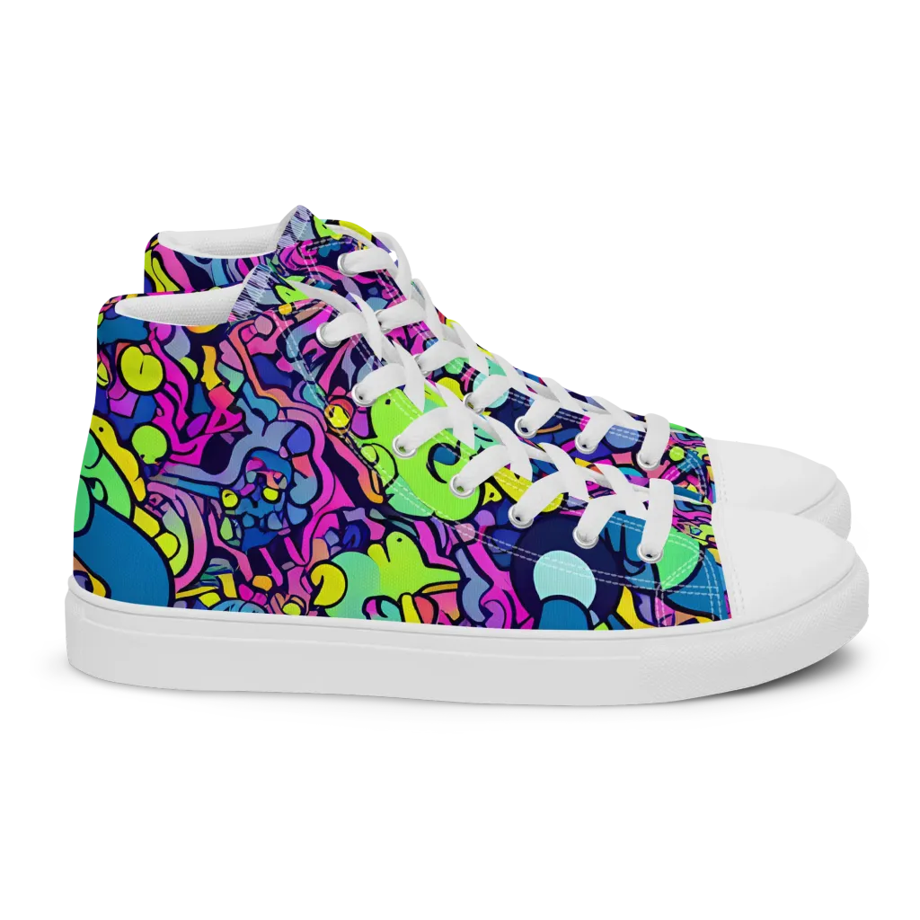 Electric Oddity on Women's High Top Canvas Shoes — Right