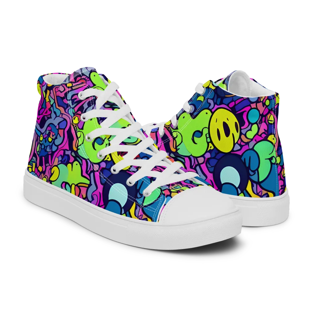 Electric Oddity on Women's High Top Canvas Shoes — Right