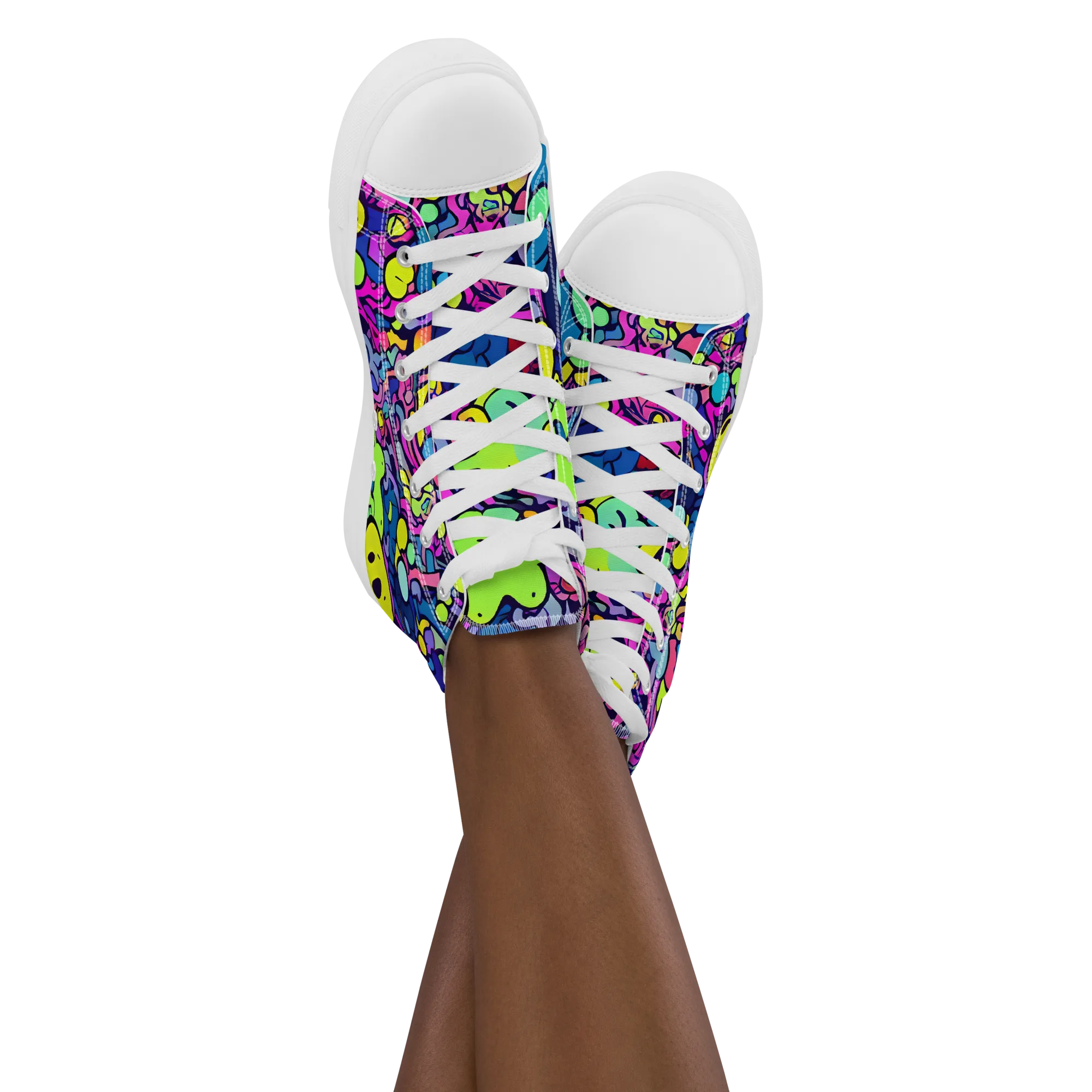 Electric Oddity on Women's High Top Canvas Shoes — Front
