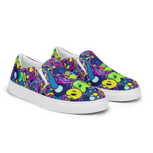 Electric Oddity on a Men's Slip-On Canvas Shoes