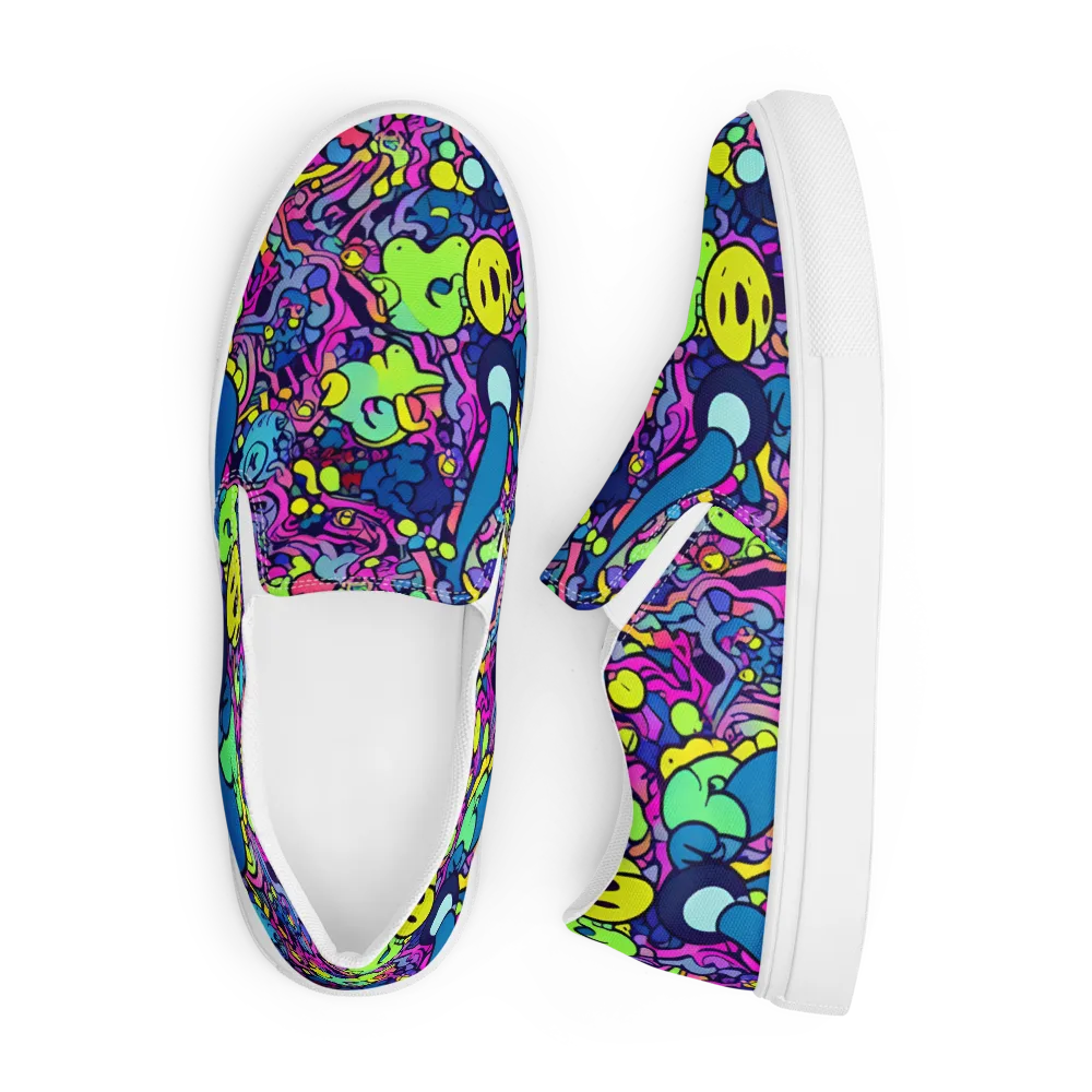 Electric Oddity on Men's Slip-On Canvas Shoes — Front