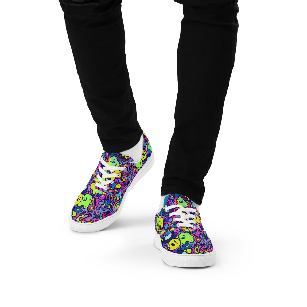 Electric Oddity on Men's Lace-Up Canvas Shoes — Front