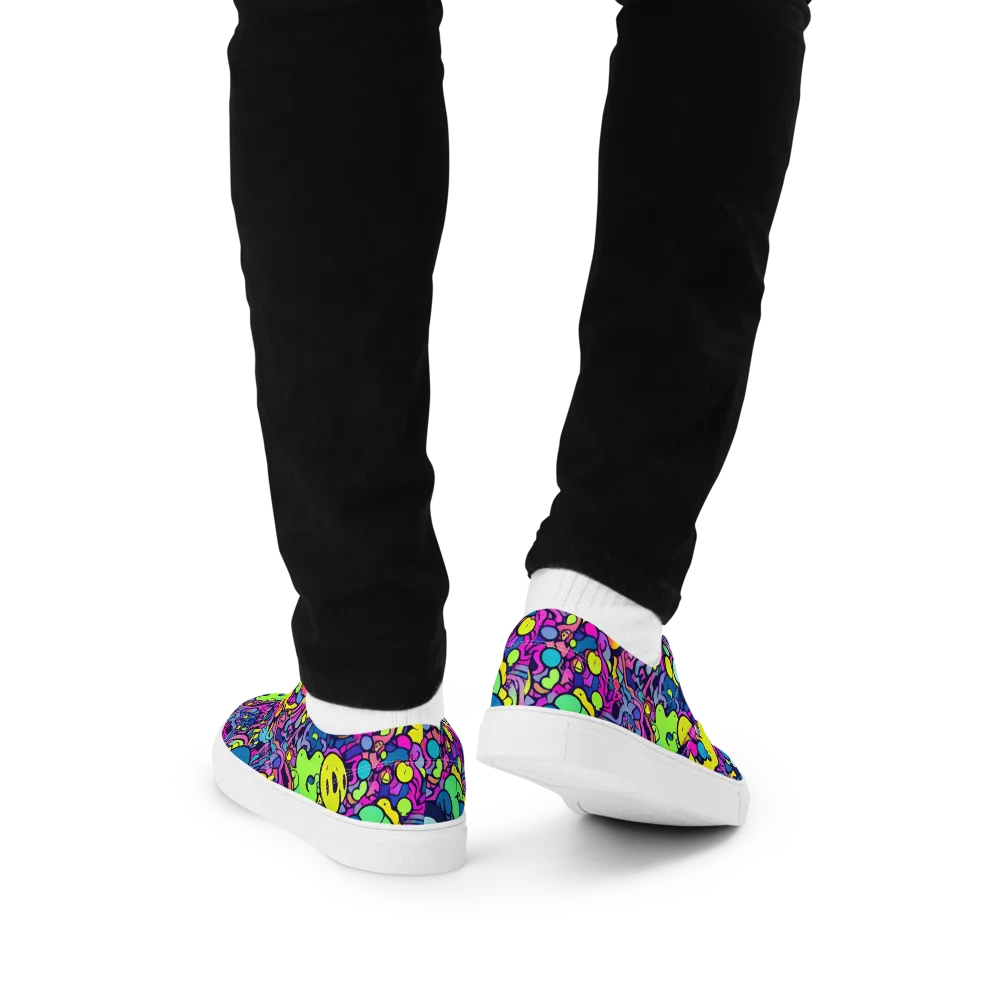 Electric Oddity on Men's Lace-Up Canvas Shoes — Back