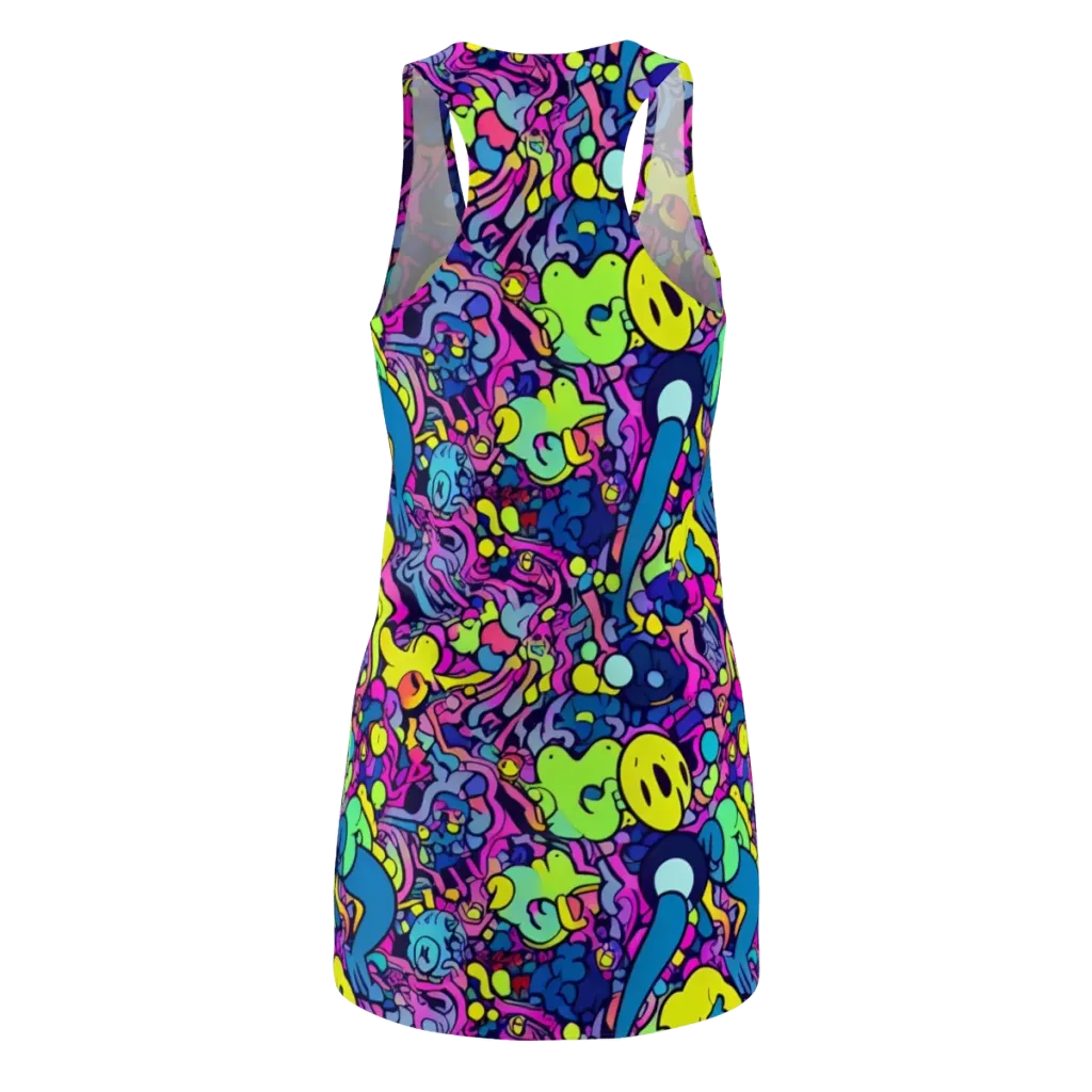 Electric Oddity on Racerback Dress — Back