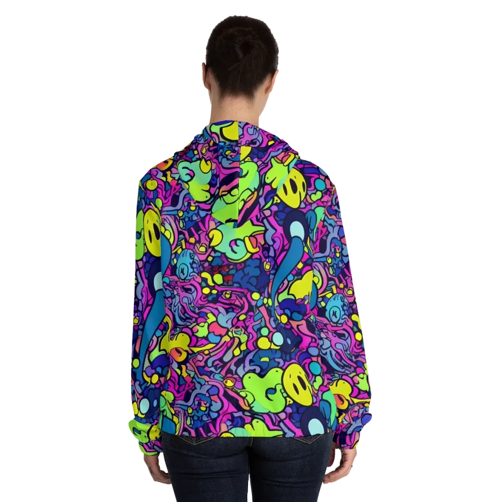Electric Oddity on Women's Full-Zip Hoodie — Back On Person