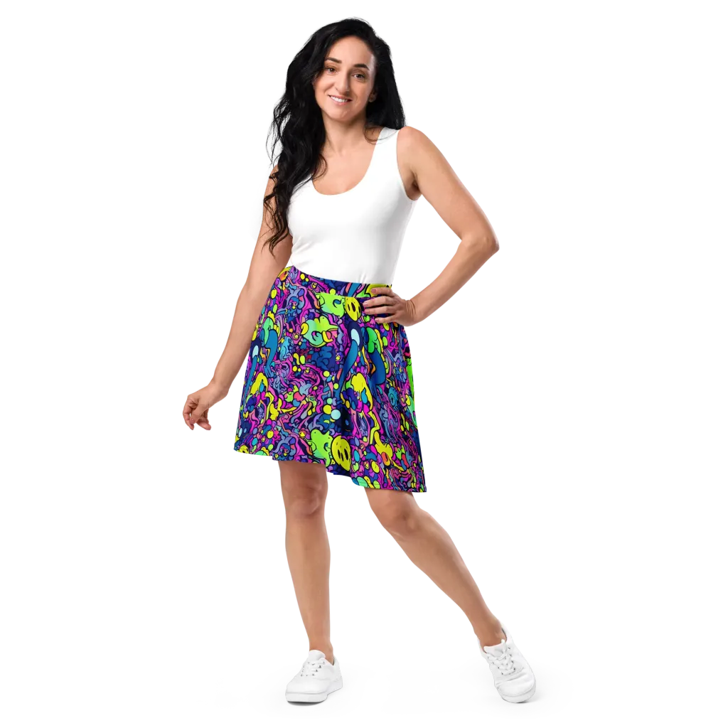 Electric Oddity on Skater Skirt — Front