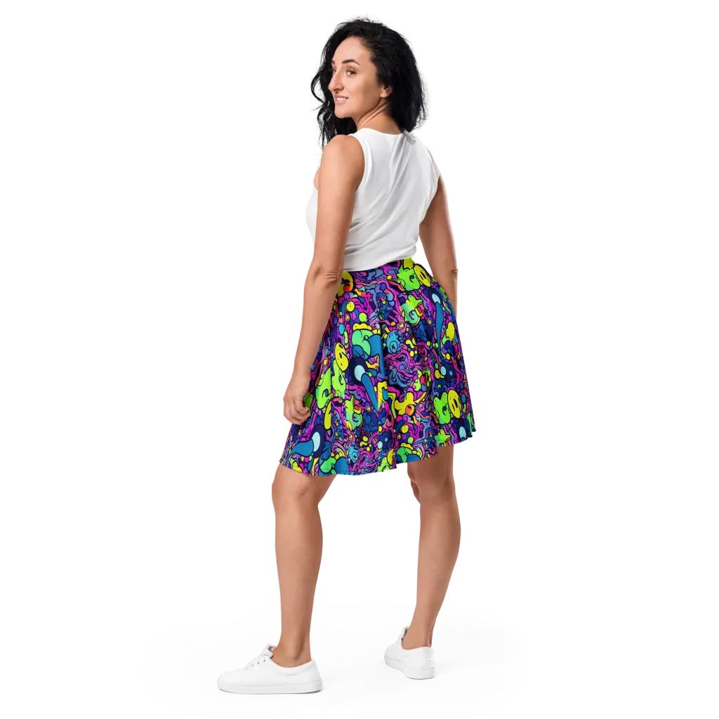 Electric Oddity on Skater Skirt — Back