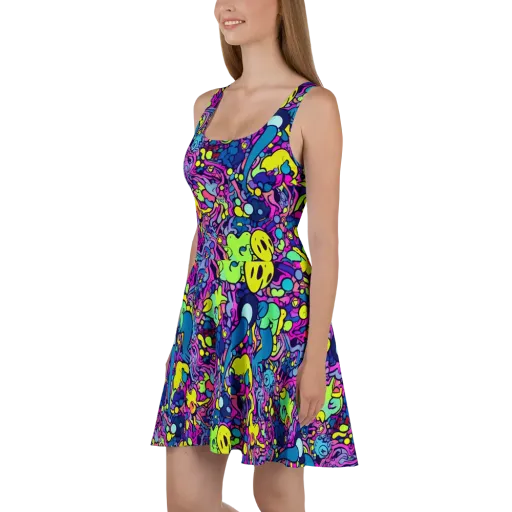 Electric Oddity on a Skater Dress