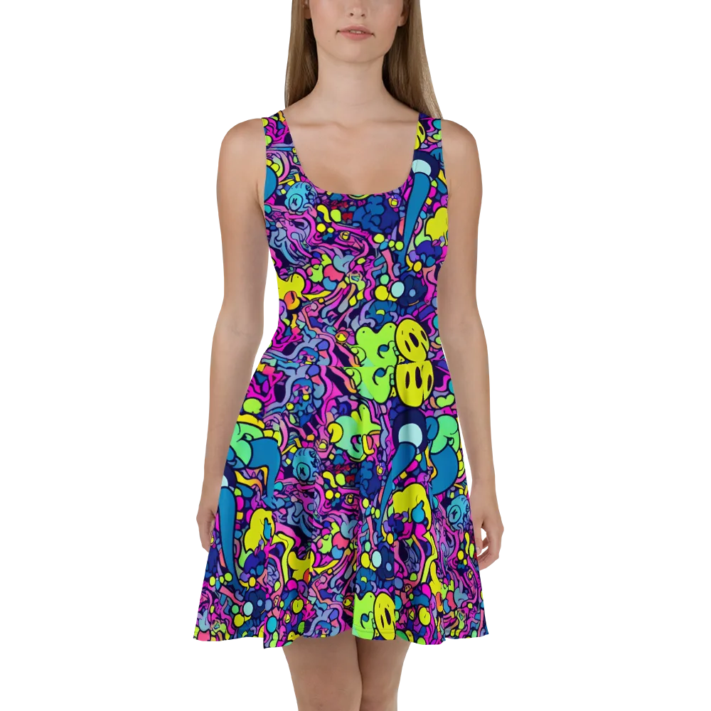 Electric Oddity on Skater Dress — Front