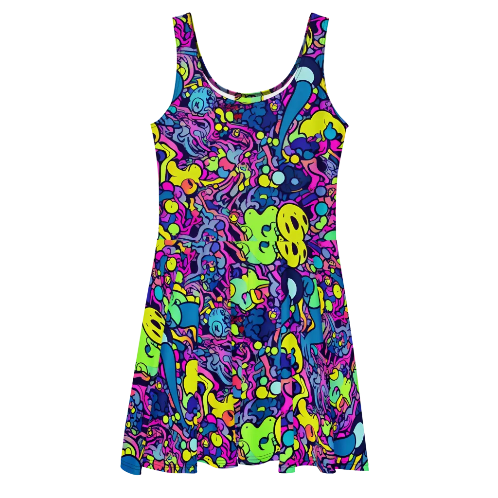 Electric Oddity on Skater Dress — Front
