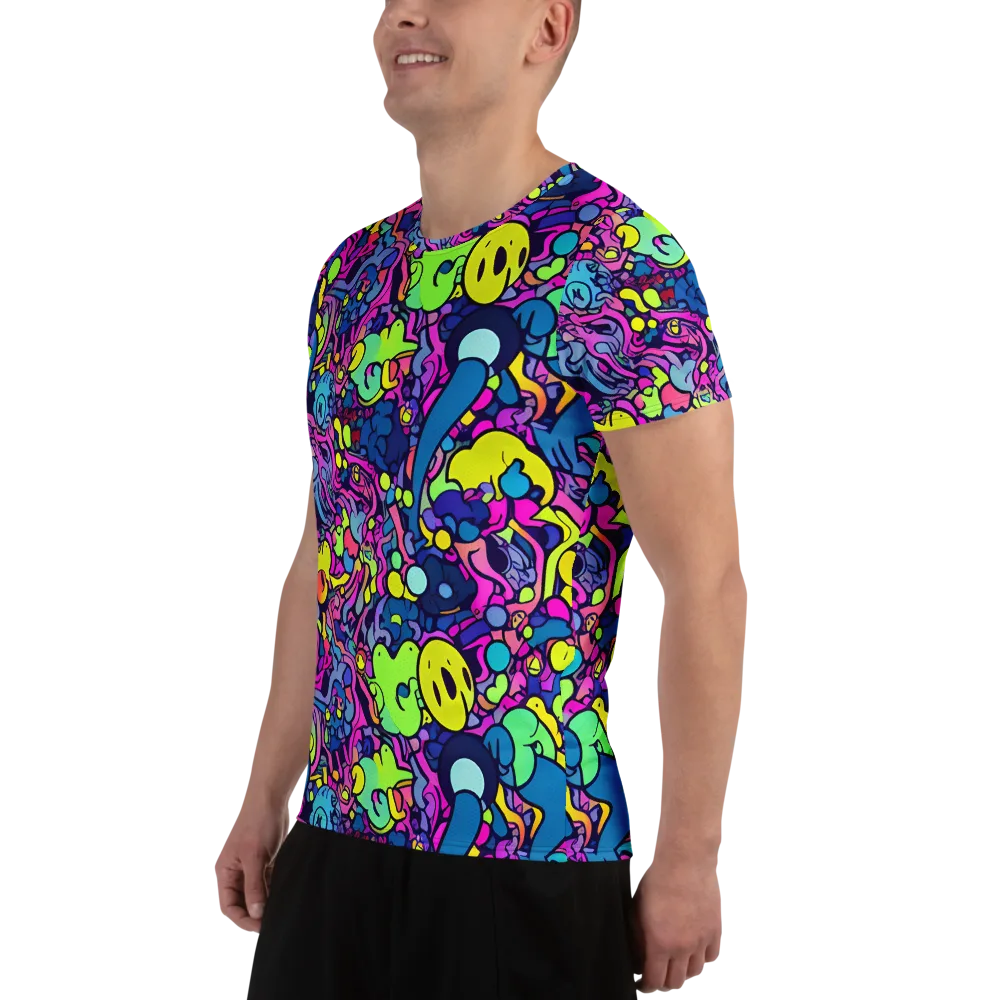 Electric Oddity on Men's Athletic T-Shirt — Left
