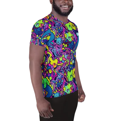 Electric Oddity on a Men's Athletic T-Shirt