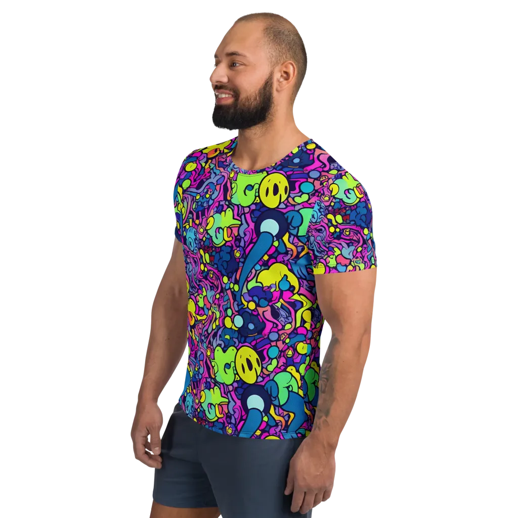 Electric Oddity on Men's Athletic T-Shirt — Left