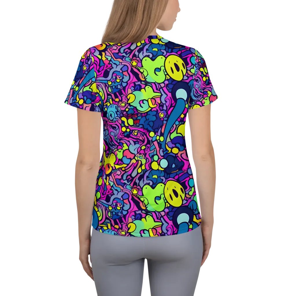 Electric Oddity on Women's Athletic T-Shirt — Back