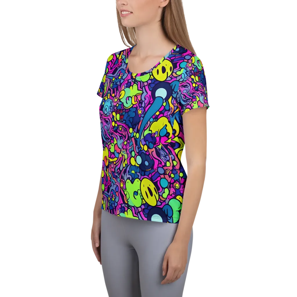 Electric Oddity on Women's Athletic T-Shirt — Left