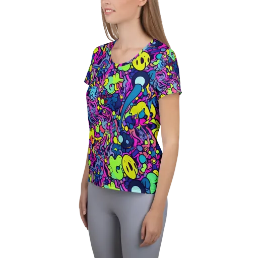 Electric Oddity on a Women's Athletic T-Shirt