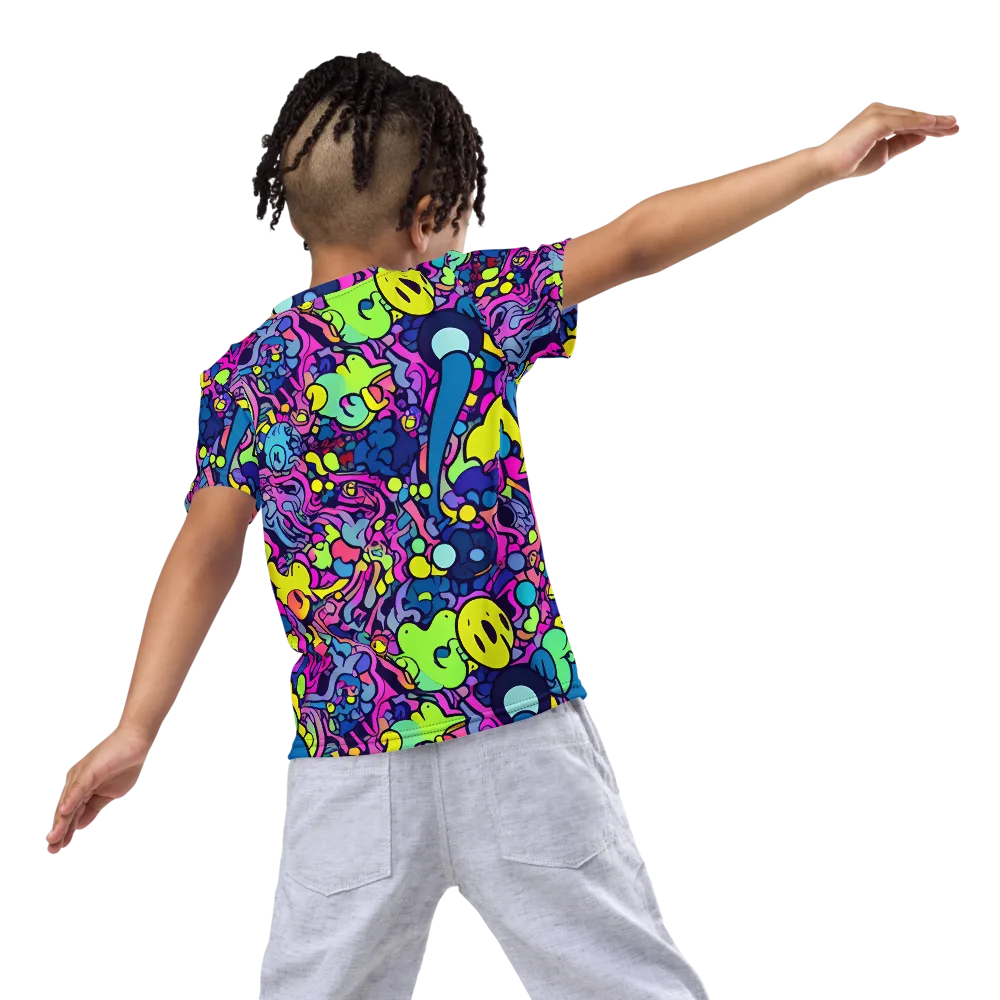 Electric Oddity on Kids Crew Neck T-Shirt — Back