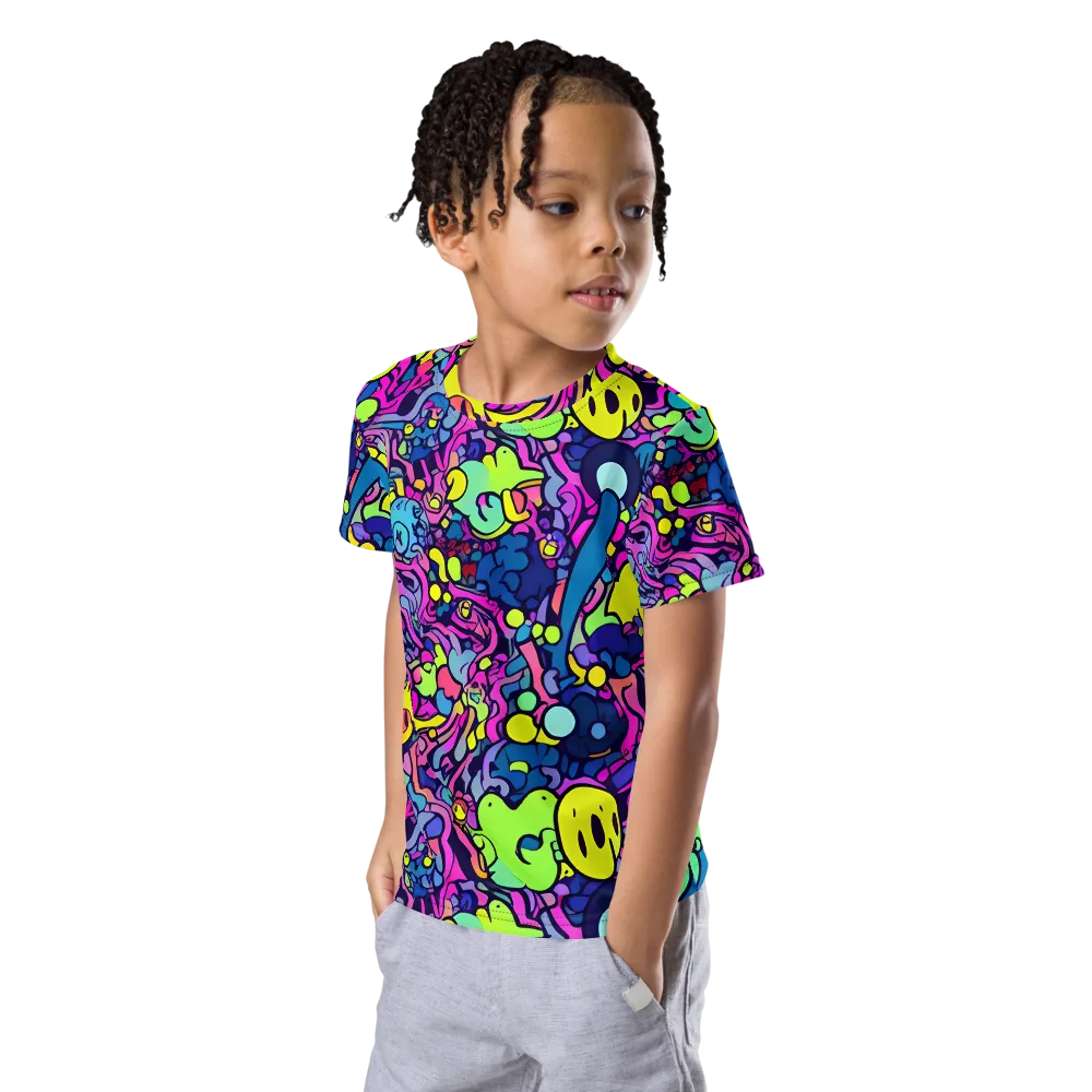 Electric Oddity on Kids Crew Neck T-Shirt — Left Front