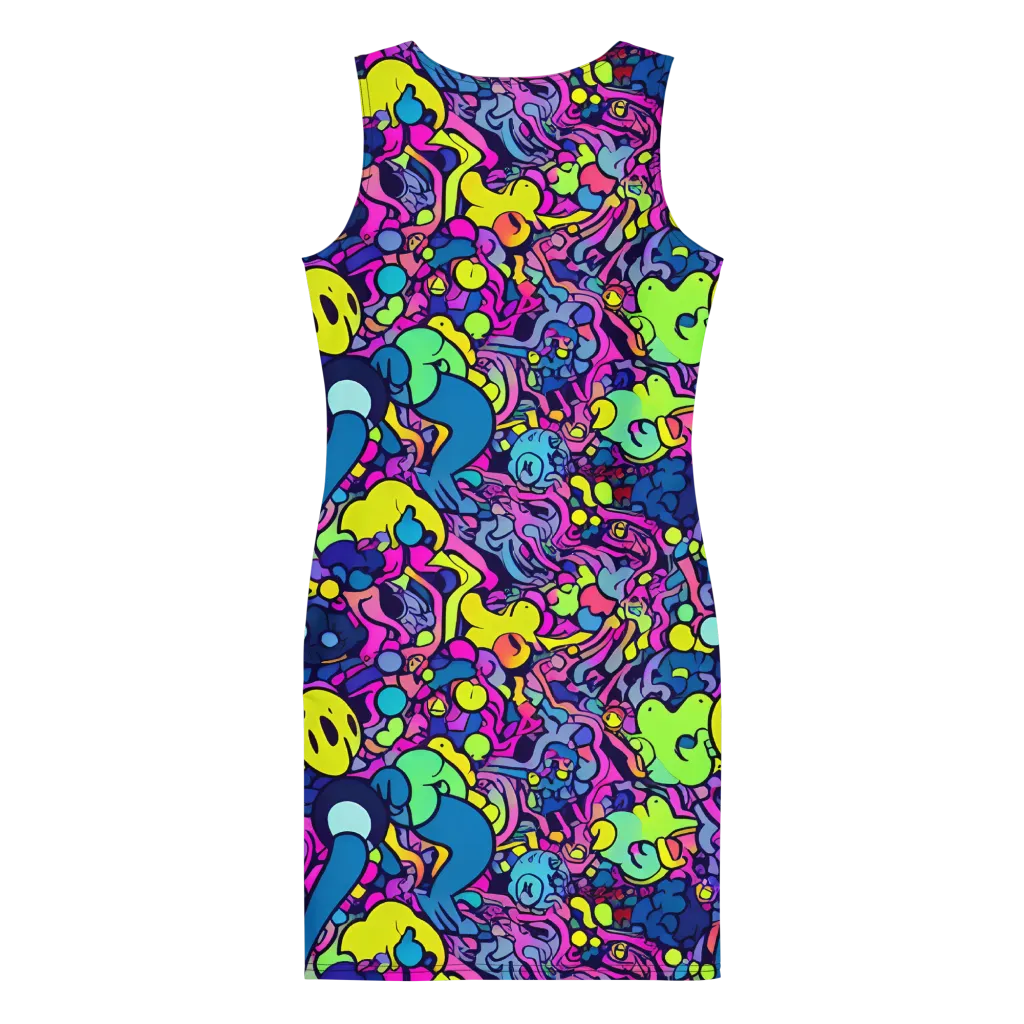 Electric Oddity on Bodycon Dress — Back