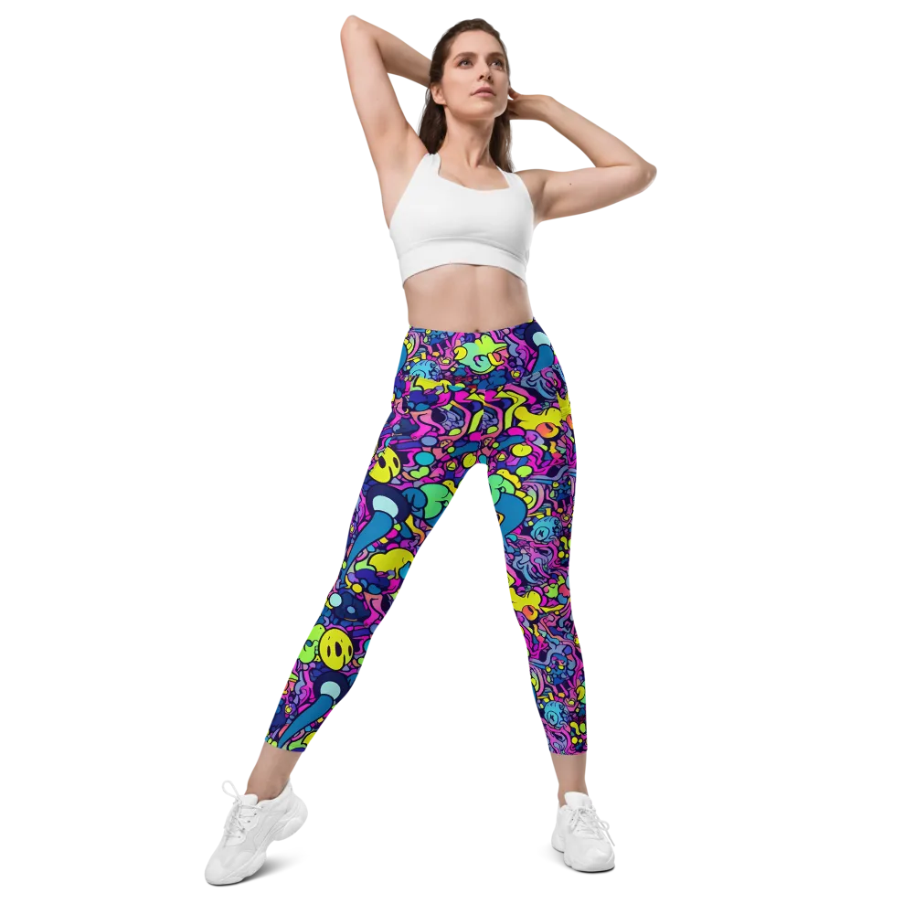 Electric Oddity on Leggings with Pockets — Front