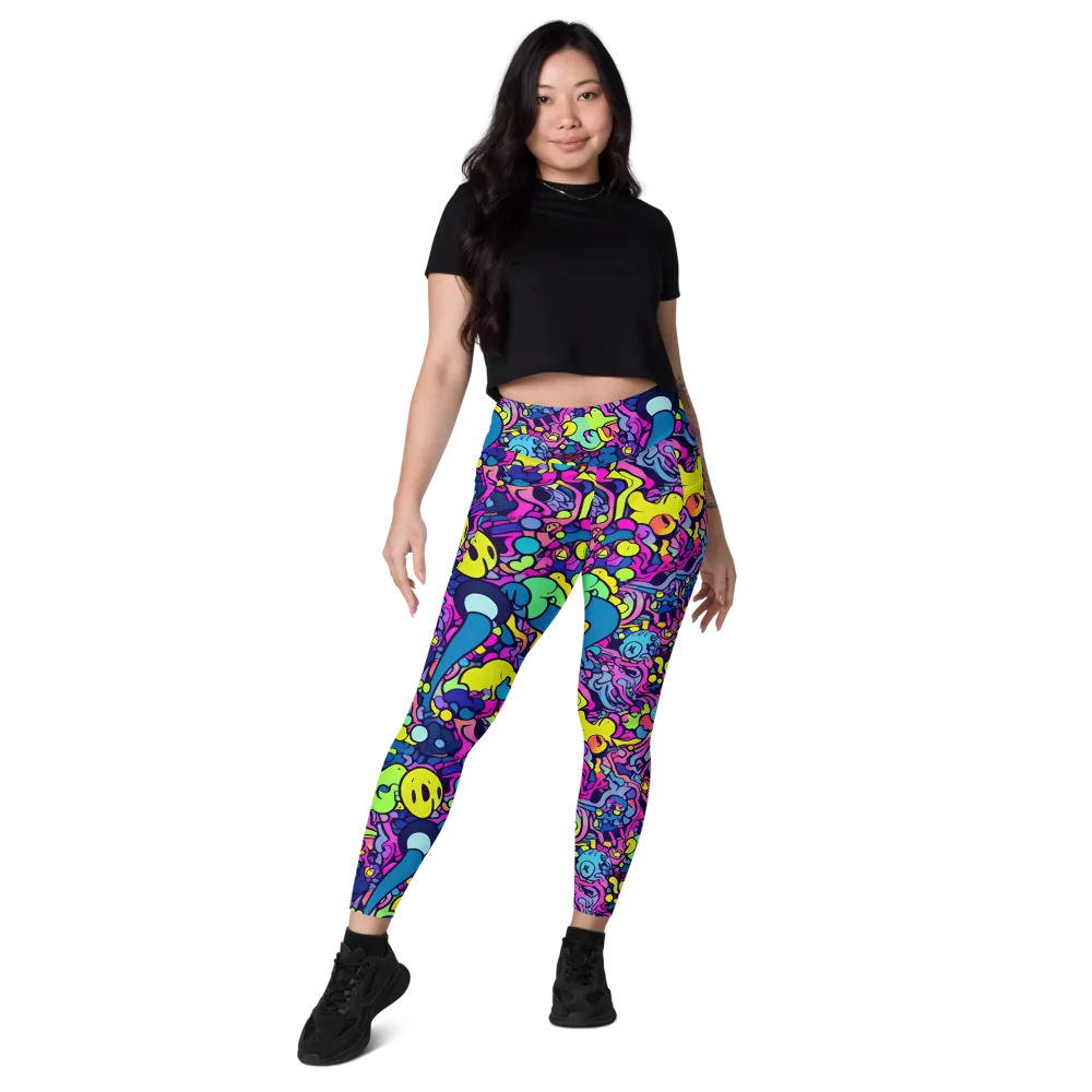 Electric Oddity on Leggings with Pockets — Front