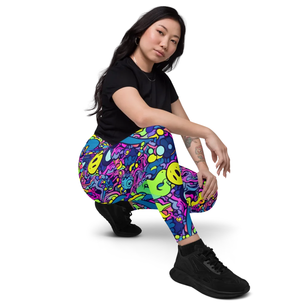 Electric Oddity on Leggings with Pockets — Right Front