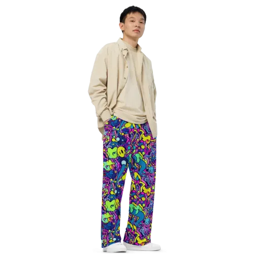Electric Oddity on a Wide-Leg Pants