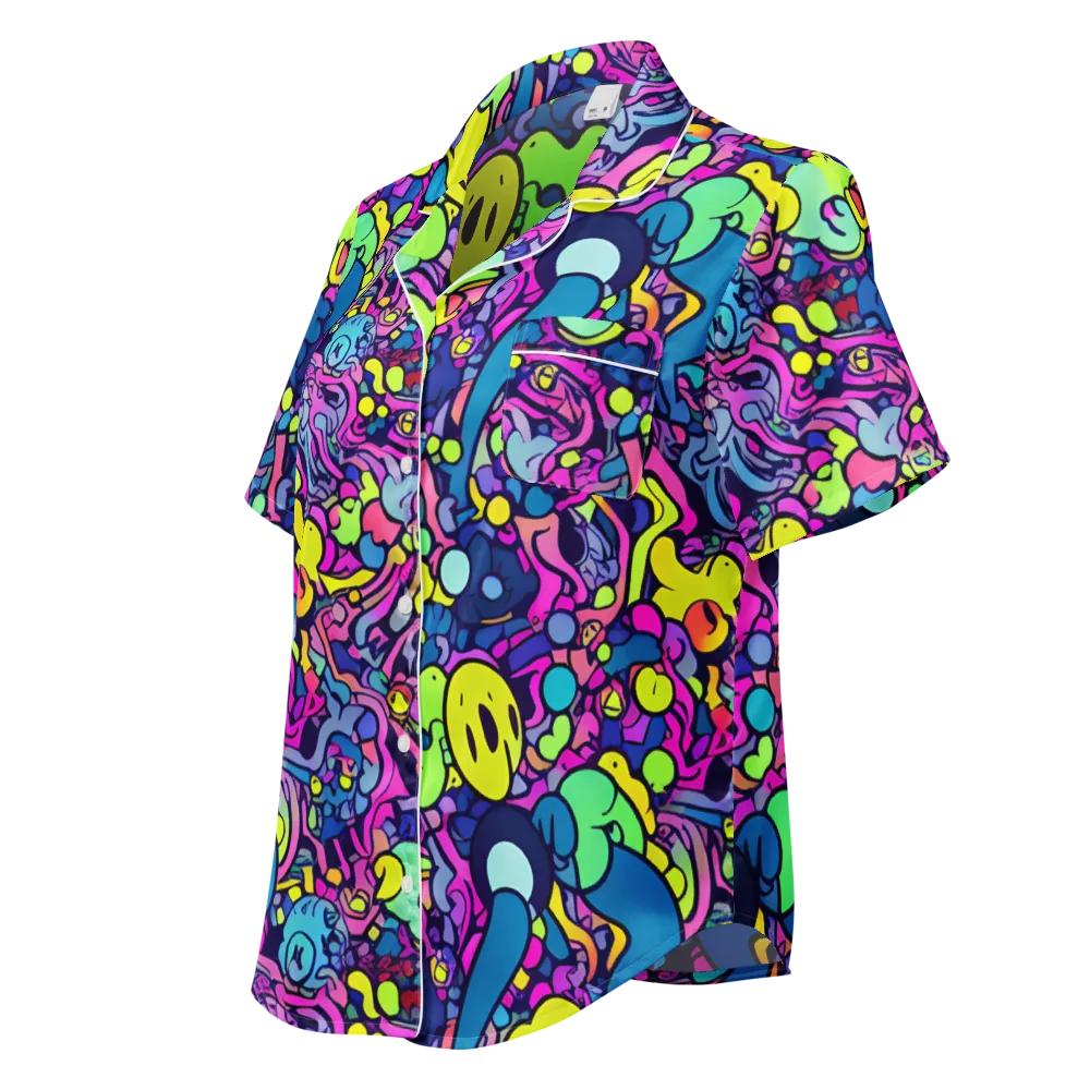 Electric Oddity on Women's Short Sleeve Pajama Top — Left Front