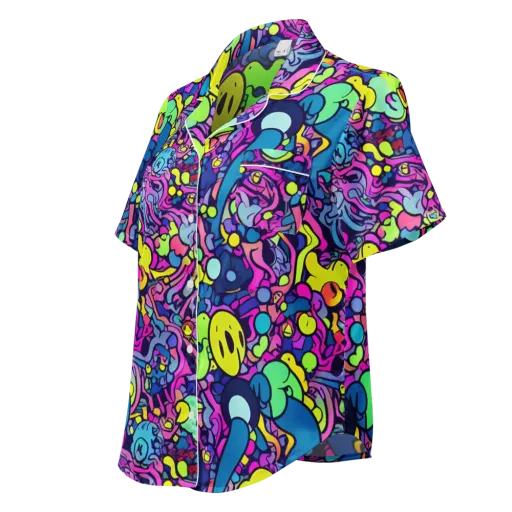 Electric Oddity on a Women's Short Sleeve Pajama Top