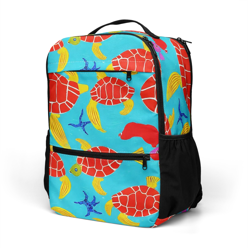 Red Shell Reverie on Utility Backpack — Left Front