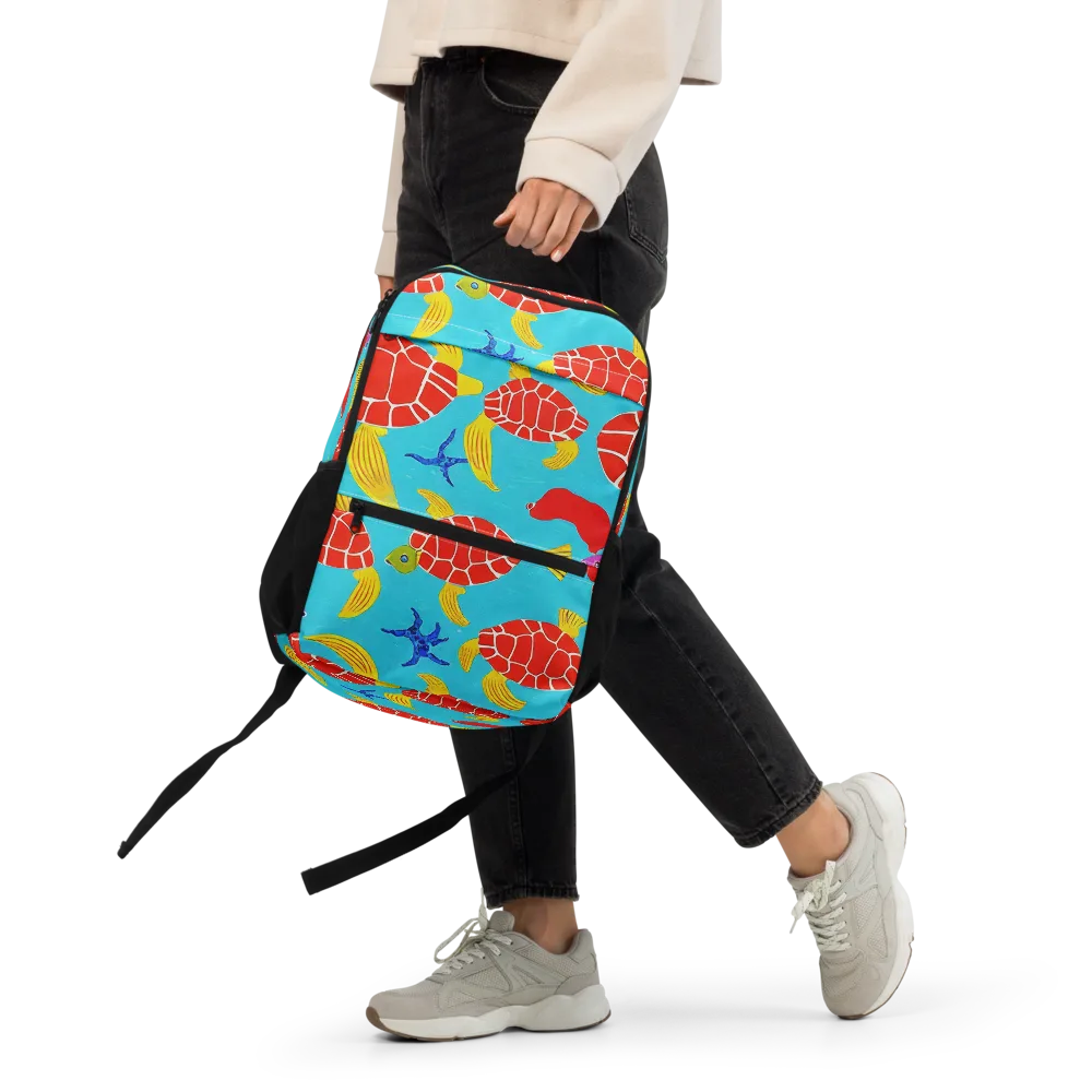 Red Shell Reverie on Utility Backpack — Front