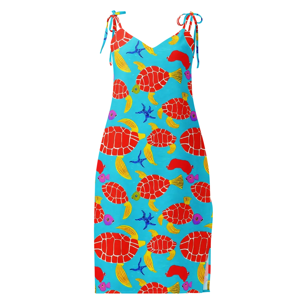Red Shell Reverie on Slip Dress — Front