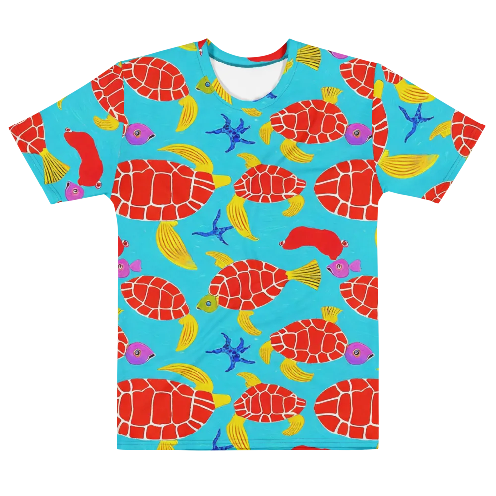 Red Shell Reverie on Men's Cotton Crew Neck T-Shirt — Front