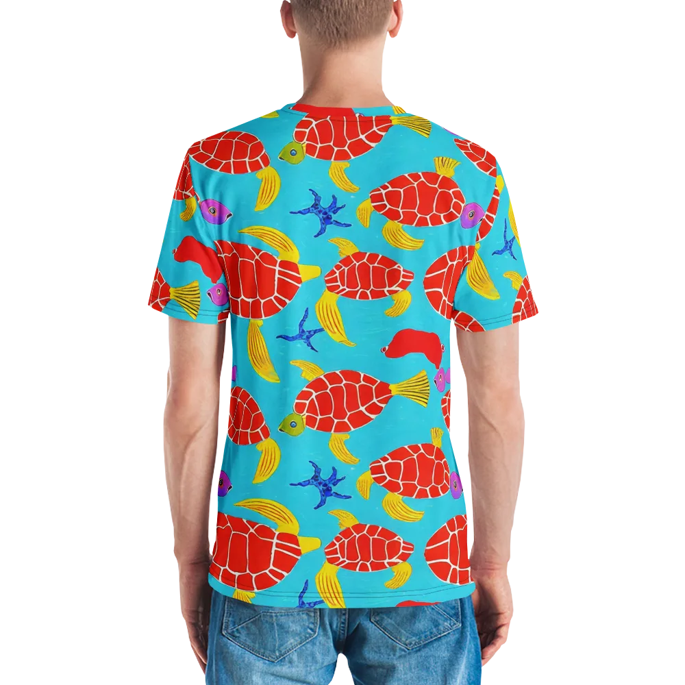 Red Shell Reverie on Men's Crew Neck T-Shirt — Back