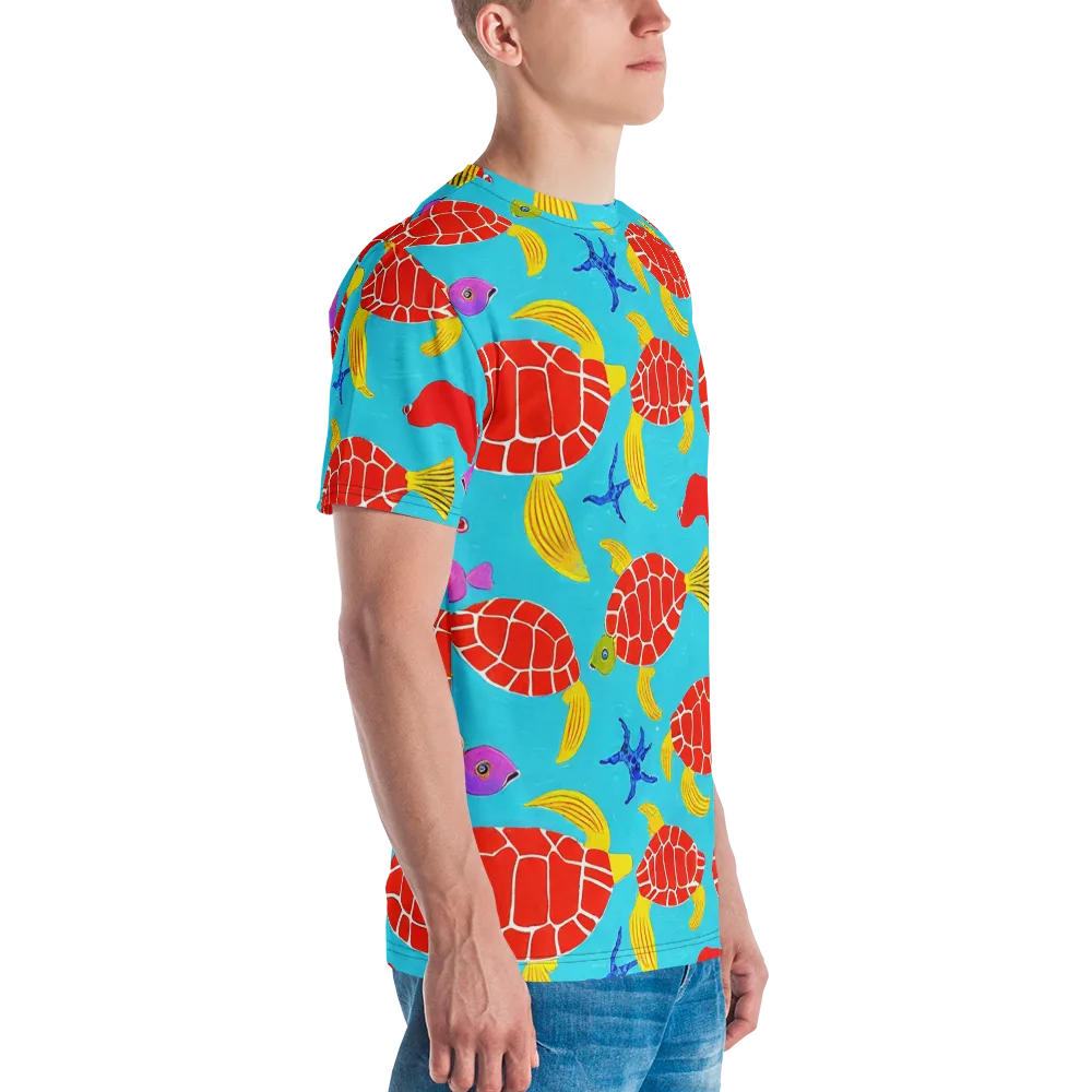 Red Shell Reverie on Men's Crew Neck T-Shirt — Right